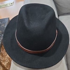Brixton Mfg Co Black Fedora with Tan Band